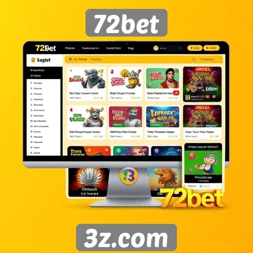 Facilidade de navegação no site 72bet